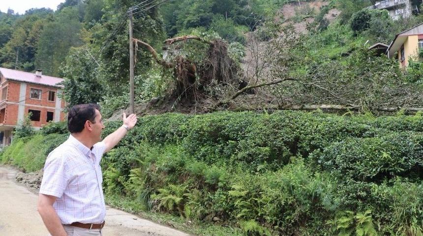 Rize&rsquo;de Şiddetli Yağış Hasara Yol A&ccedil;tı