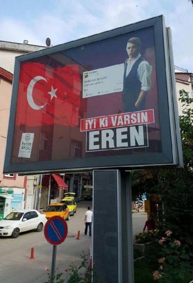 Giresun Belediyesi, Kente 'iyi Ki Varsın Eren' Afişleri Astı