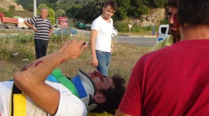 Takla Atan Motosikletteki 2 Kardeş Yaralandı