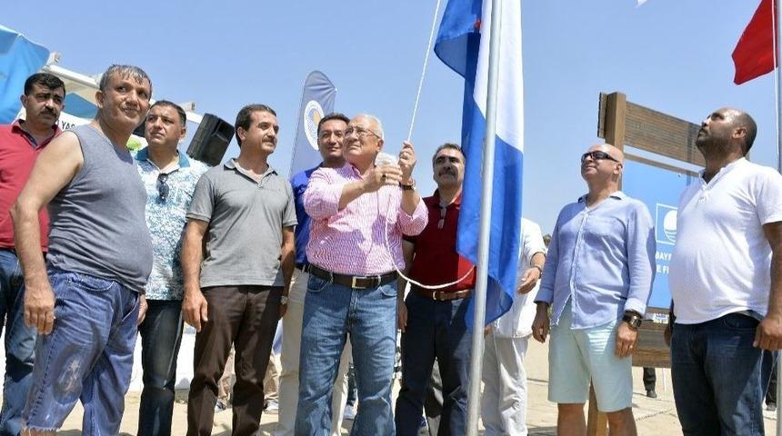 Mersin&rsquo;de İlk Mavi Bayrağı Kızkalesi Halk Plajında G&ouml;ndere &Ccedil;ekti