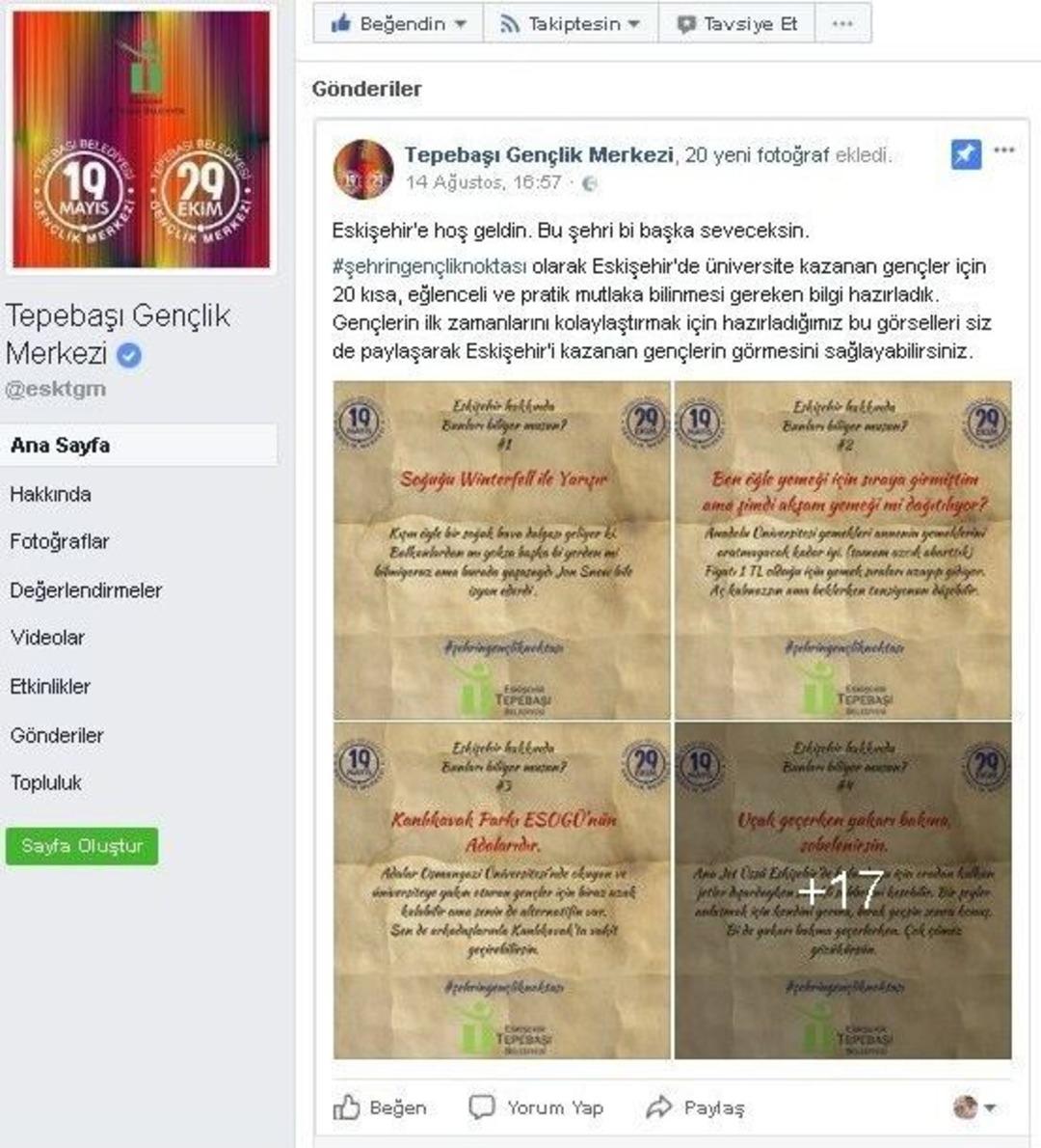 Tepebaşı Gen&ccedil;lik Merkezlerinden &Ouml;ğrencilere 20 Adımda Eskişehir