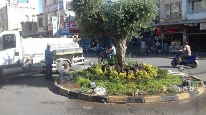 Parklar Ve Ref&uuml;jlerdeki Ağa&ccedil; İle &Ccedil;i&ccedil;ekler Sulanıyor