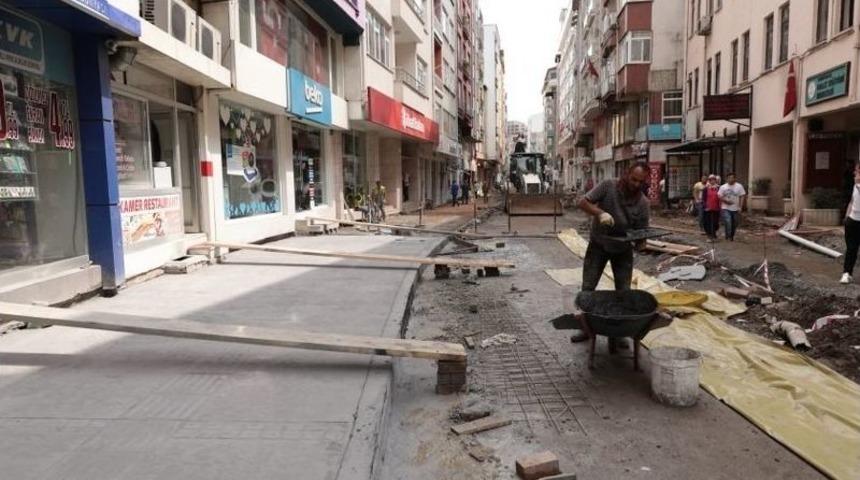 Fatsa&rsquo;da Baskı Beton Kaldırım Ve Yol &Ccedil;alışmaları