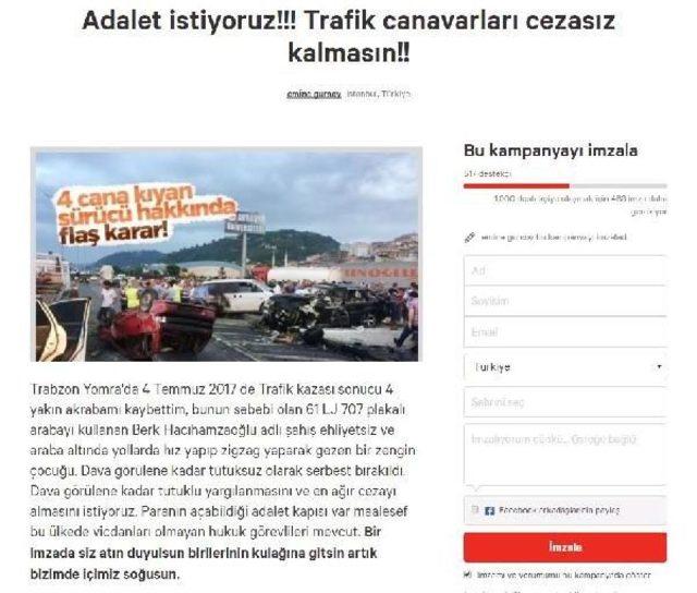 Trabzon’Da 4 Kişinin Öldüğü Kazada, Tutuksuz Yargılama Kararına Imzalı Tepki