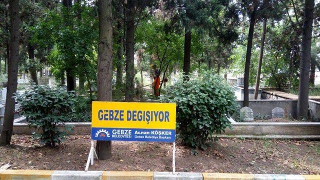 Gebze’de Mezarlıklarda Çalışmalar Sürüyor