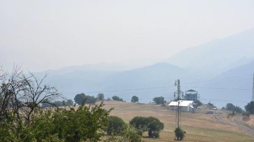 G&uuml;rcistan'daki Orman Yangınının Dumanı Posof'u Kapladı