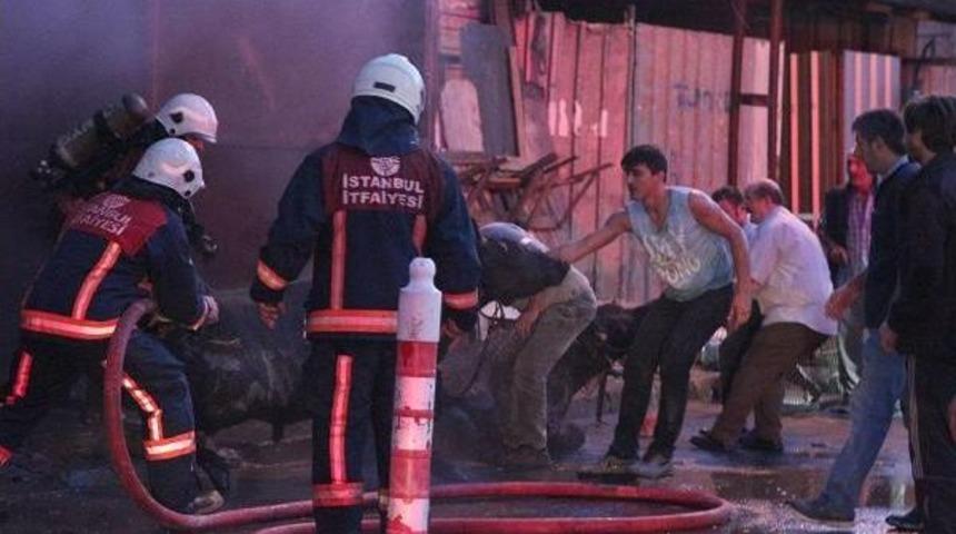 Sarıyer'de Kurbanlık Hayvanların Bulunduğu Barınakta Yangın