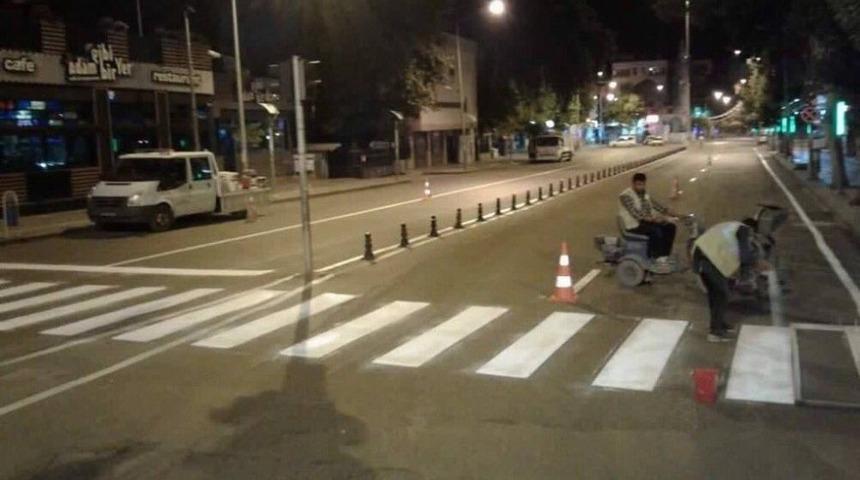 Adıyaman Belediyesi Yaya Ge&ccedil;idi &Ccedil;izgilerini Yeniledi