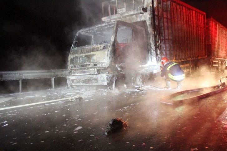 Kamyonda Çıkan Yangında Tavuklar Telef Oldu G4