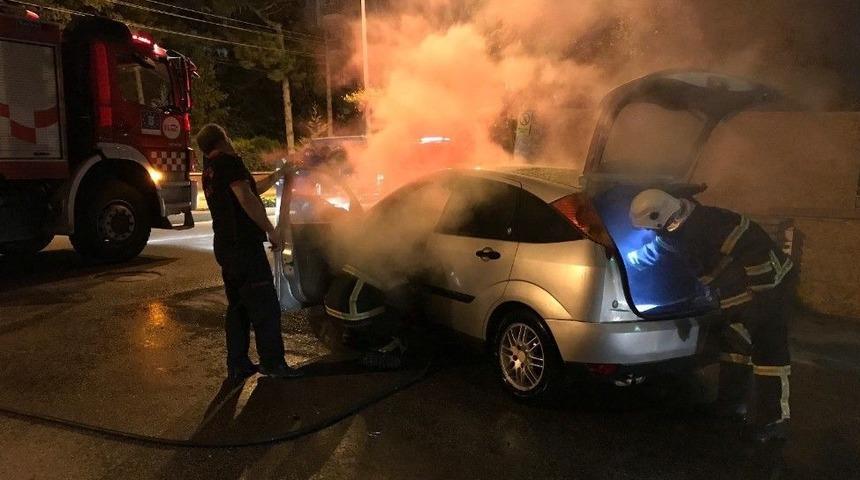 Kütahya’da Araç Yangını