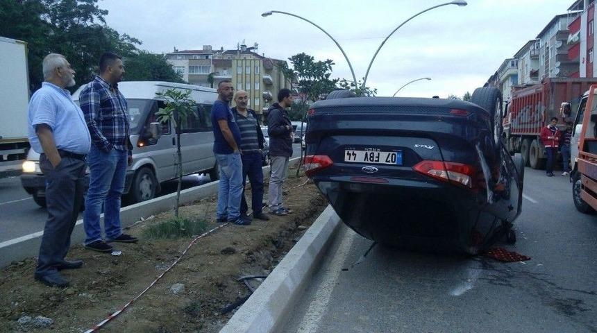 Samsun&rsquo;da Otomobil Takla Attı: 1 Yaralı