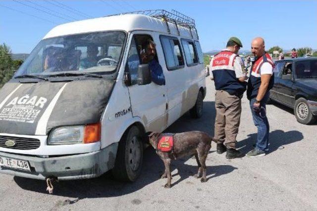 Jandarmadan Drone Ve Köpekli Yol Denetimi