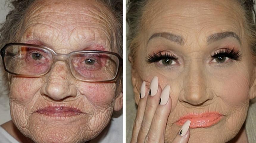 80 Yaşındaki B&uuml;y&uuml;kanne Torununa Makyaj Yaptırdı, Fenomen Oldu