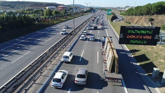 Kurtköy’de Bayram Dönüşü Yoğunluğu Havadan Görüntülendi 2