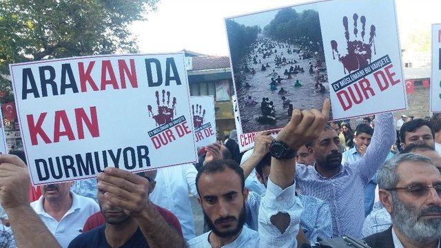 Arakan’da Yaşanan Katliam Bursa’da Protesto Edildi