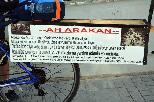 3 Çocuğunu Evde Bırakıp Arakanlı Müslümanlar İçin Bisikletiyle Yollara Düştü