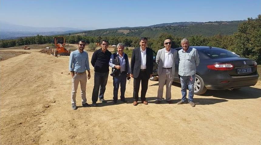 Başkan Yal&ccedil;ın, Ahi Dağı Yolundaki &Ccedil;alışmaları Yerinde İnceledi