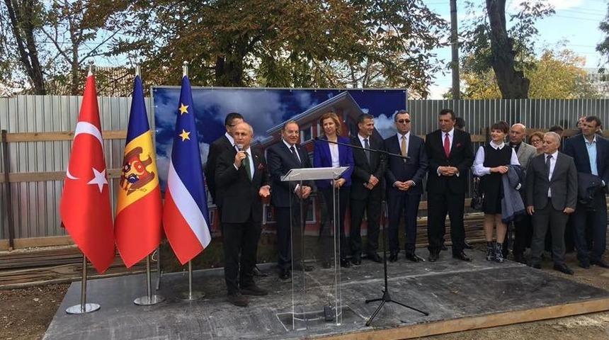 Başkan Akg&uuml;n, Moldova&rsquo;da Temel Atma T&ouml;renine Katıldı