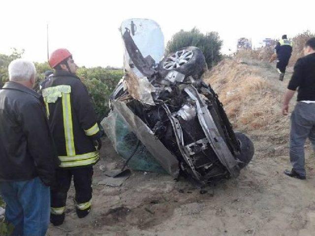 Otomobil Takla Atttı; 1 &Ouml;l&uuml;, 2 Yaralı 2