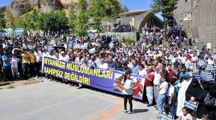Diyarbakır&rsquo;da Arakan Protestosu