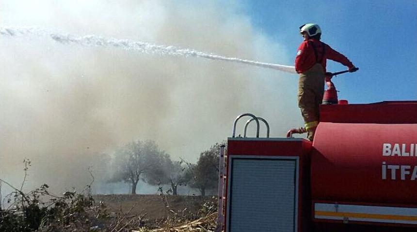 Burhaniye’de Yine Çöplükte Yangın
