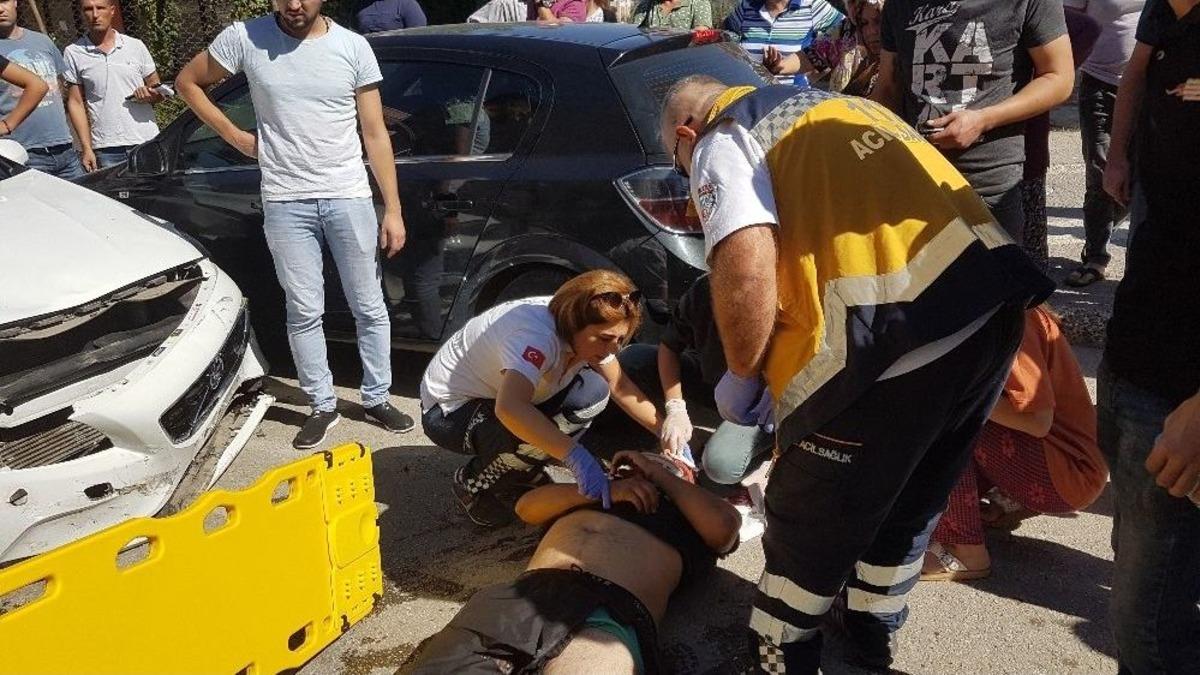 Ehliyetsiz S&uuml;r&uuml;c&uuml; Plakasız Motosiklete &Ccedil;arptı