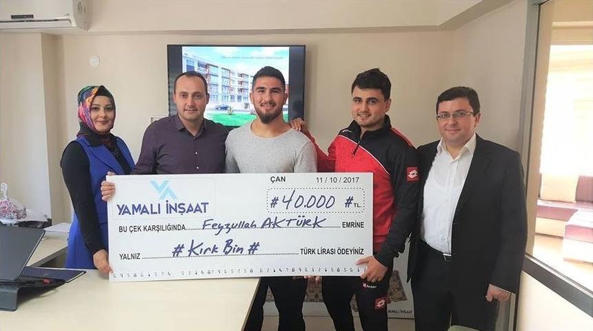 Avrupa G&uuml;reş Şampiyonu Akt&uuml;rk&rsquo;e 40 Bin Tl &Ouml;d&uuml;l