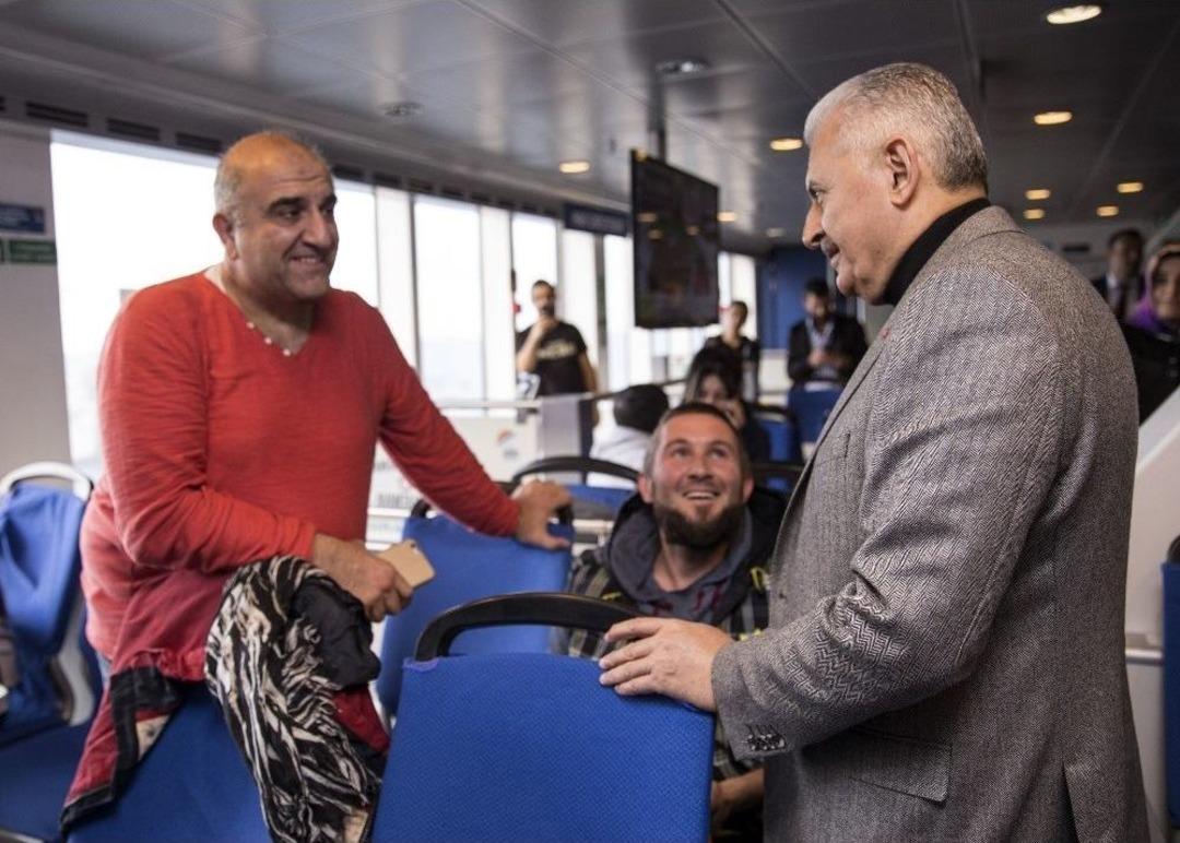 Başbakan Yıldırım, Feribotta Kaptan K&ouml;şk&uuml;ne &Ccedil;ıktı