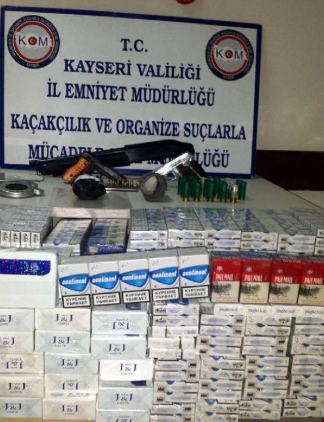 Kayseri'de Uyuşturucu Ve Kaçak Sigara Operasyonunda Silah Da Ele Geçirildi
