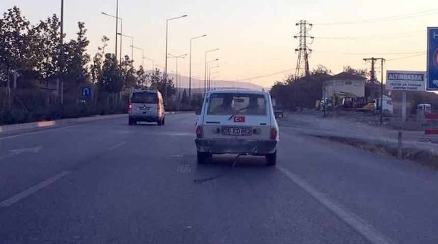 Dalgın S&uuml;r&uuml;c&uuml; Lpg Tabancasını Koparınca Sosyal Medyada Olay Oldu