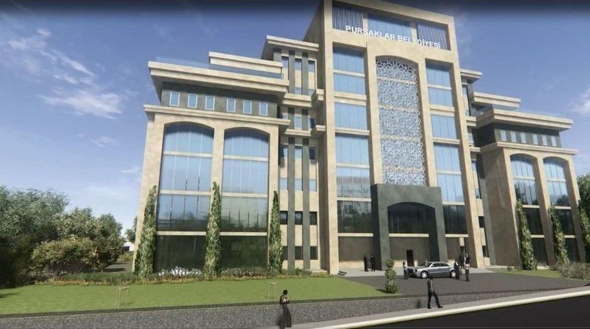 Pursaklar Belediyesi Hizmet Binasında Dış Cephe Kaplama Başladı