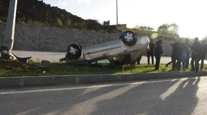 Sinop'ta Otomobil Takla Attı: 1 Yaralı