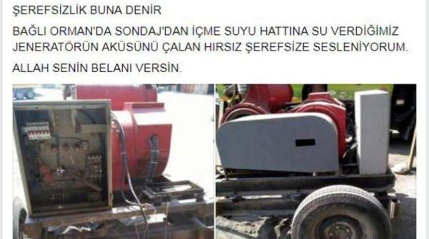 Jenerat&ouml;r Ak&uuml;s&uuml; Hırsızına Başkandan Tepki: Allah Belanı Versin