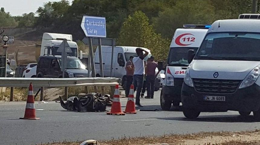 Motosiklet S&uuml;r&uuml;c&uuml;s&uuml; Feci Kazada Can Verdi