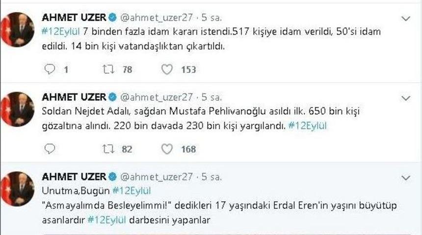 Milletvekili Uzer, 12 Eyl&uuml;l Darbesinin Bilan&ccedil;osunu Hatırlattı