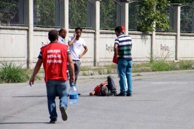 Fabrika Girişini Kapatan Grevdeki Işçilere Jandarma Müdahalesi