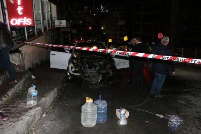 Kağıthane'de, Kundaklanan Cip Söndürülürken 2 Araç Daha Hasar Gördü