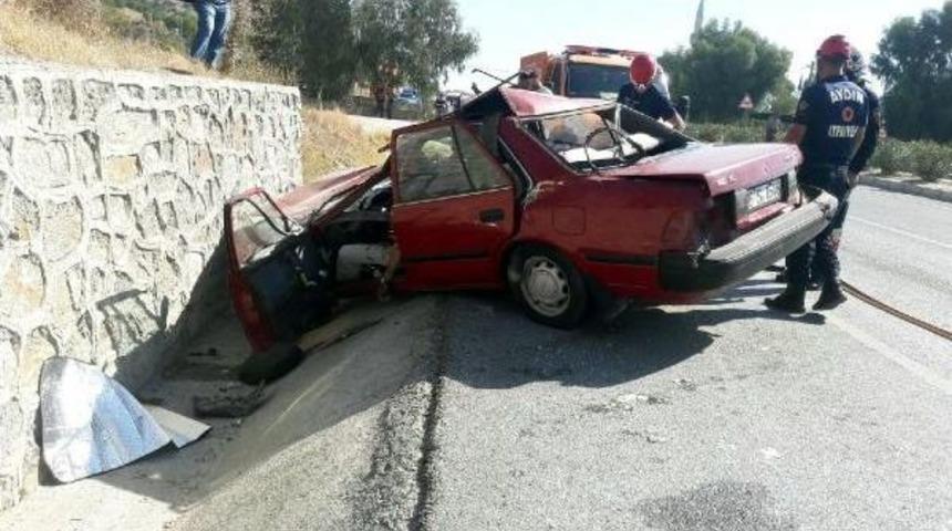 Takla Atıp, Istinat Duvarına &Ccedil;arpan Otomobilin S&uuml;r&uuml;c&uuml;s&uuml; &Ouml;ld&uuml;