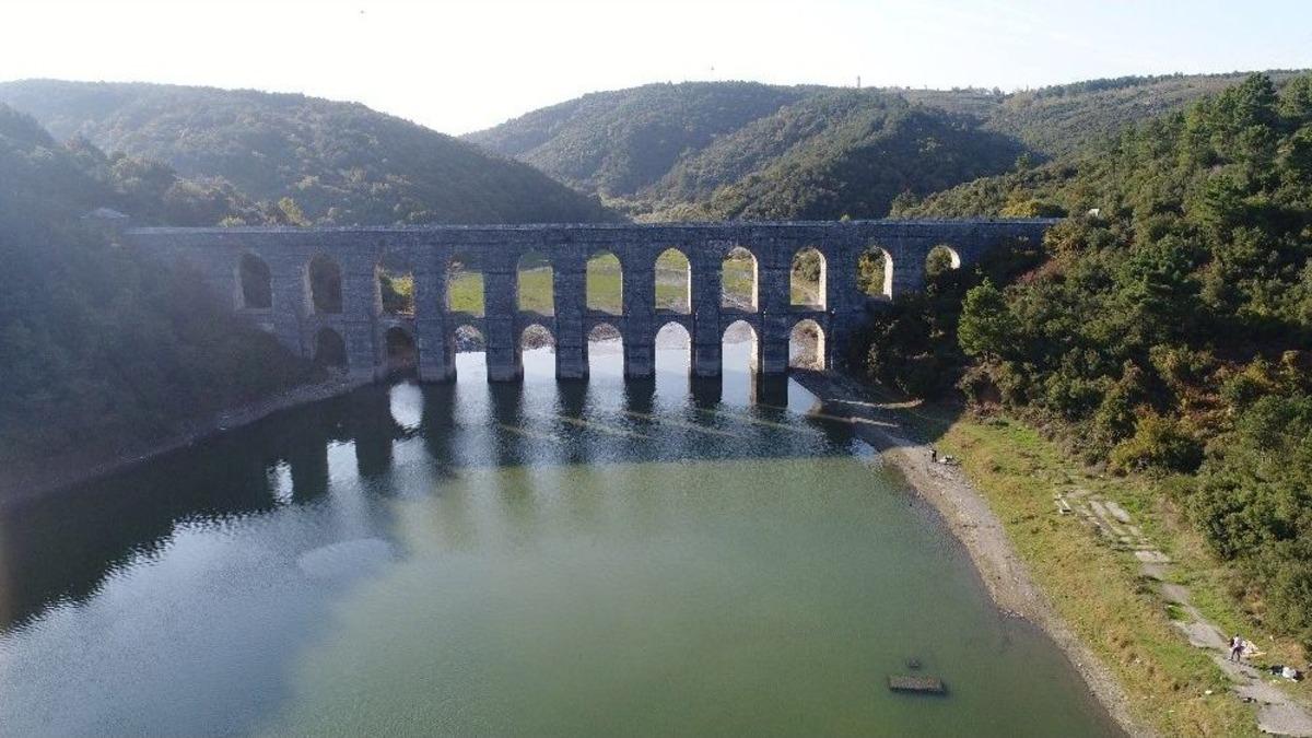 (&ouml;zel Haber) Su Seviyesi Azalan Alibeyk&ouml;y Barajı Havadan G&ouml;r&uuml;nt&uuml;lendi