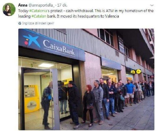 Katalanlar Taşınan Bankalardan Sembolik 155 Euro Çekiyor
