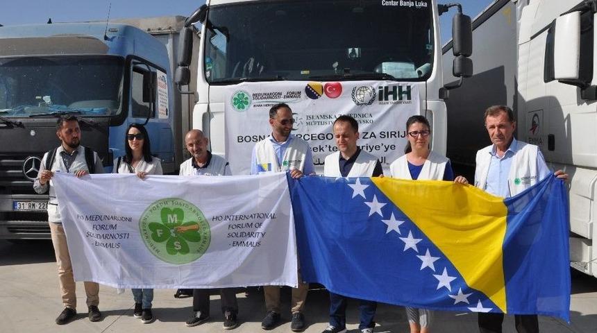Bosna Hersek&rsquo;ten Suriyelilere 15 Tırlık Yardım