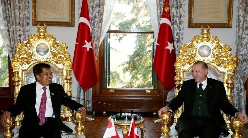Cumhurbaşkanı Erdoğan, Endonezya Cumhurbaşkanı Yardımcısı Kalla&rsquo;yı Kabul Etti