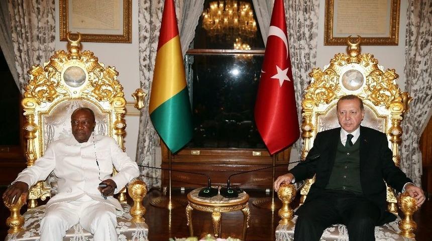 Cumhurbaşkanı Erdoğan, Gine Cumhurbaşkanı Alpha Conde&rsquo;yi Kabul Etti