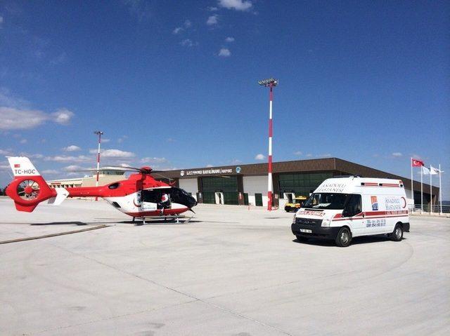 1 Günlük Dinçer Bebek Ambulans Helikopterle Ankara’ya Sevk Edildi 2