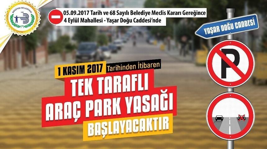 Yaşar Doğu Caddesinde Tek Taraflı Park Yasağı Uygulanacak