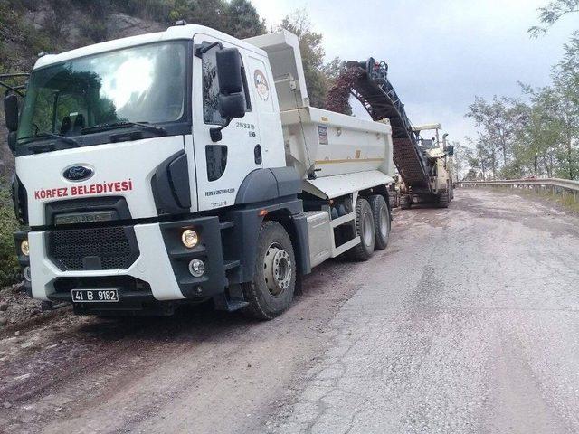 Kış Öncesi Körfez’de Yol Bakımları Sürüyor