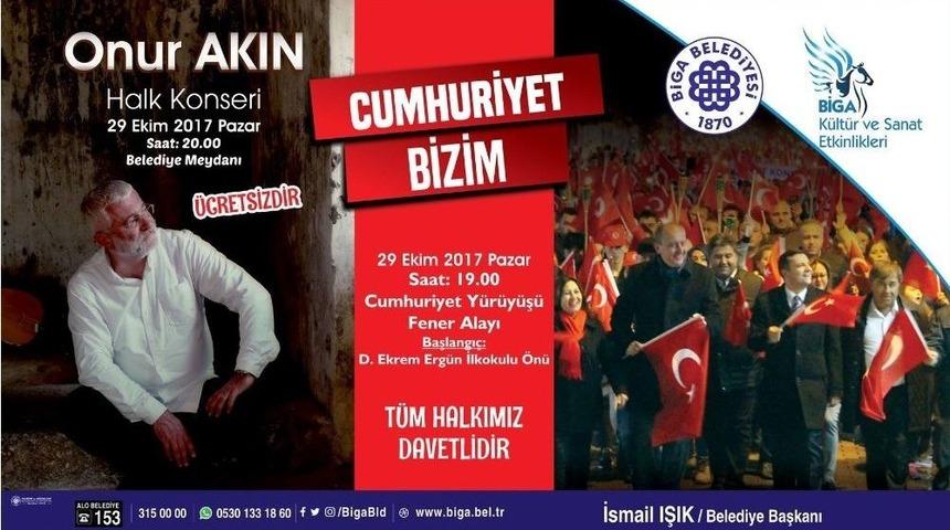 Biga&rsquo;da 29 Ekim&rsquo;de Onur Akın Konseri