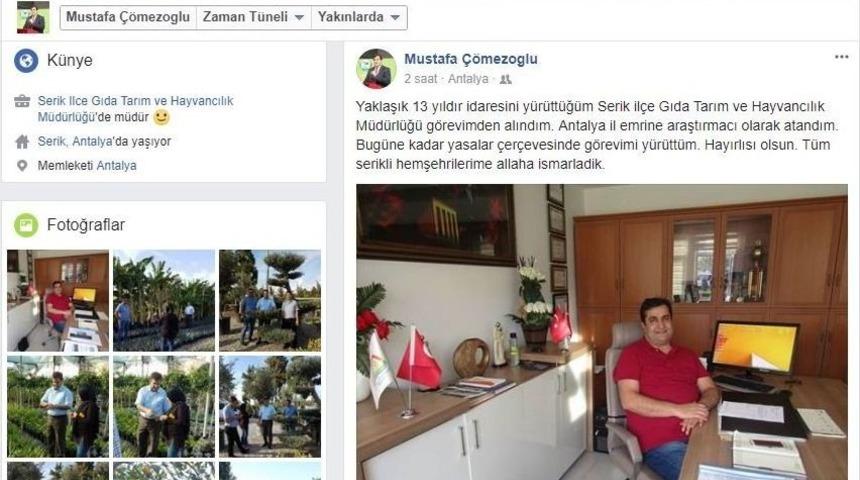 Serik İl&ccedil;e Tarım M&uuml;d&uuml;r&uuml; G&ouml;revden Alındı