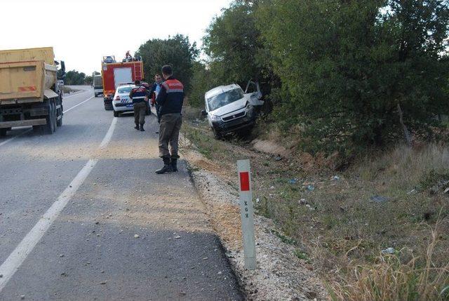 Bayramiç’te Tek Yönlü Kazada, 1 Yaralı