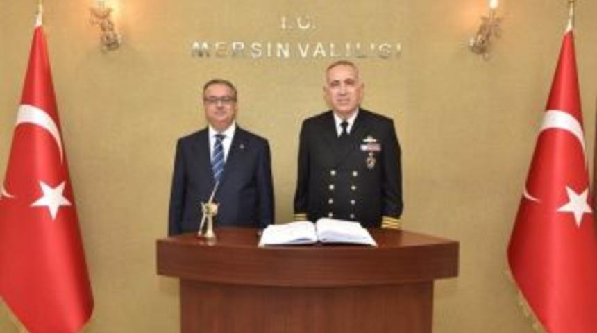 G&uuml;ney Deniz Saha Komutanı Şirin&rsquo;den Vali Su&rsquo;ya Ziyaret